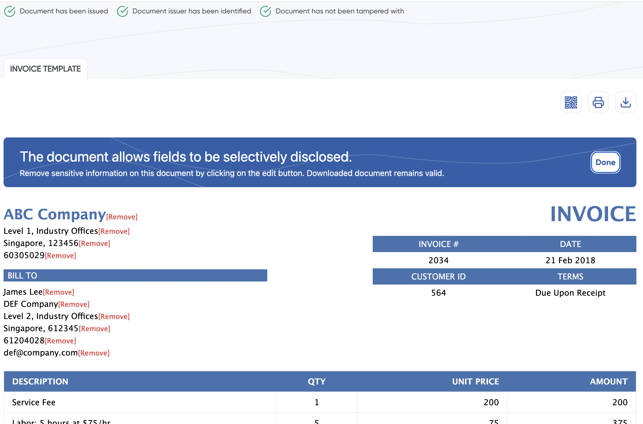 SelectiveRedaction Example