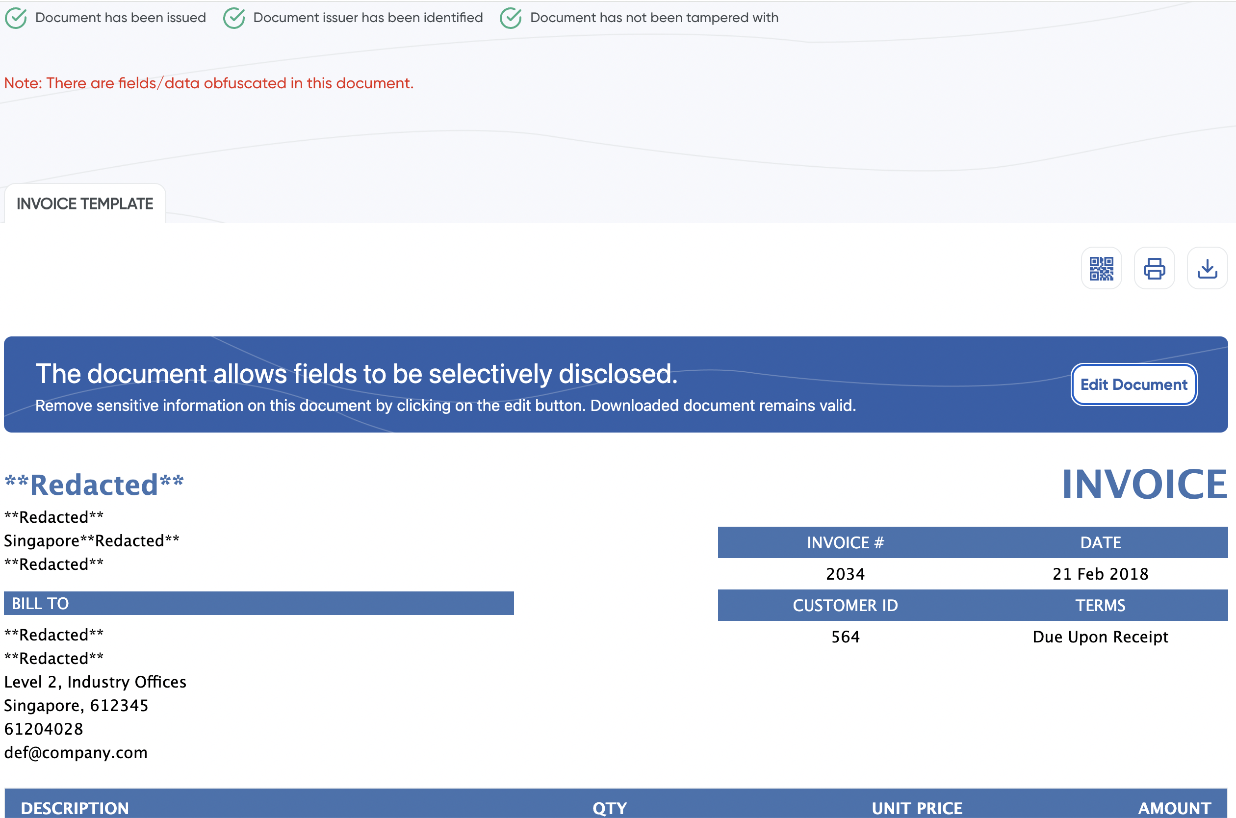 SelectiveRedaction Example